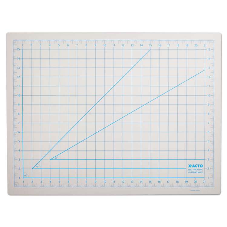 Self-Healing Cutting Mat, Nonslip Bottom, 1" Grid, 18 X 24, Gray