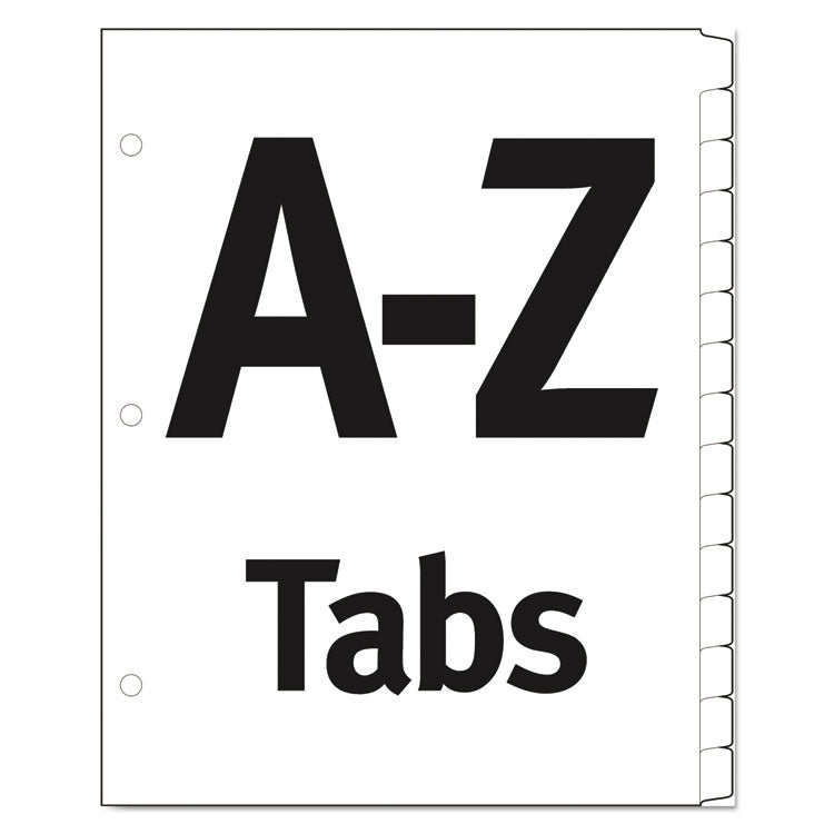 Table 'n Tabs Dividers, 26-Tab, A to Z, 11 x 8.5, White, Assorted Tabs, 1 Set