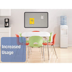 Contour Fabric Bulletin Board, 36" x 24", Gray Surface, Black Plastic Frame