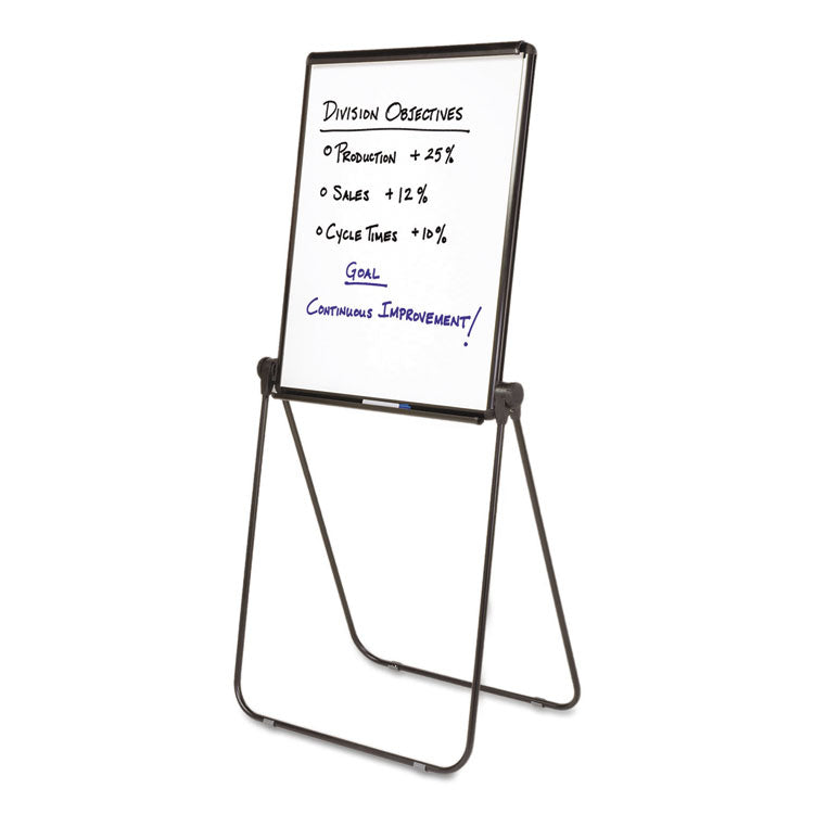 Ultima Presentation Easel, 27" x 34", White Surface, Black Metal Frame