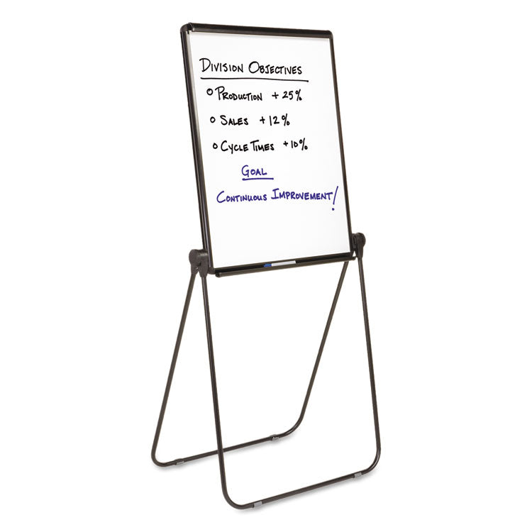 Ultima Presentation Easel, 27" x 34", White Surface, Black Metal Frame