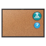 Classic Series Cork Bulletin Board, 36" x 24", Tan Surface, Black Aluminum Frame