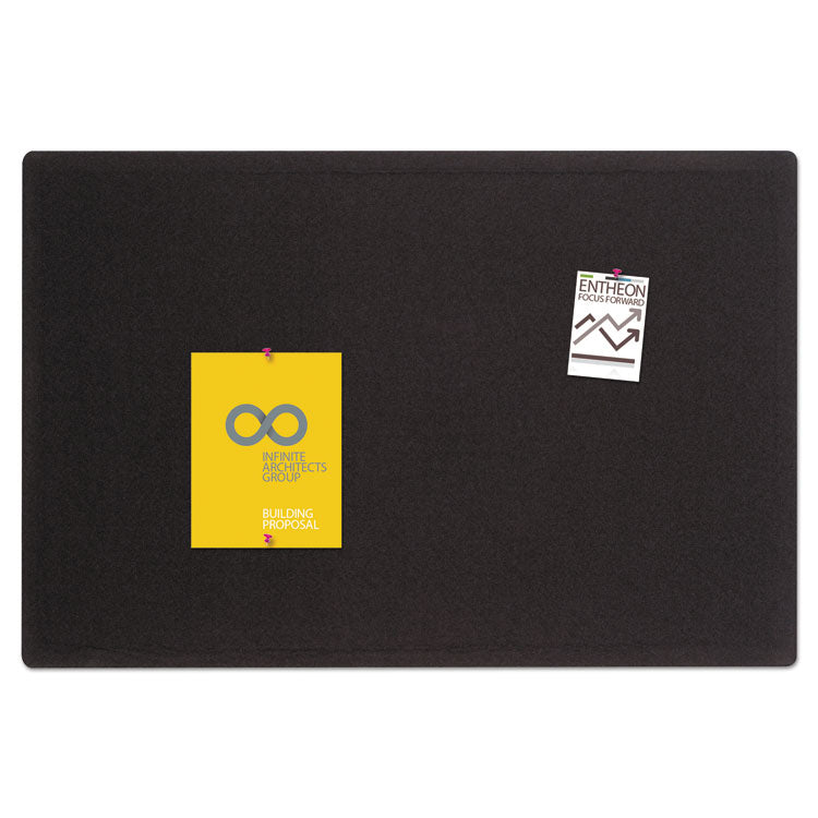 Oval Office Fabric Board, 36" x 24", Black Surface