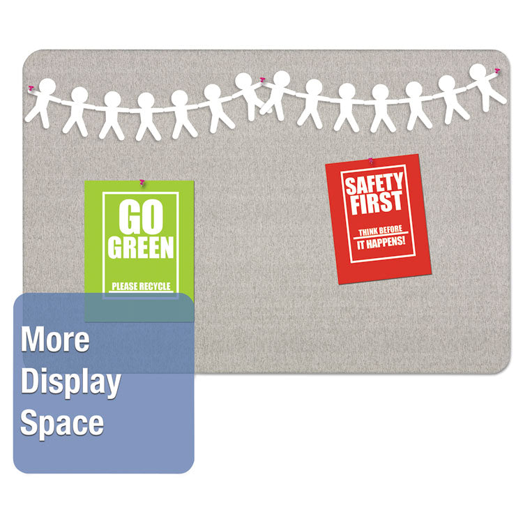 Oval Office Fabric Board, 36" x 24", Gray Surface