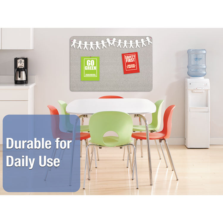 Oval Office Fabric Board, 36" x 24", Gray Surface
