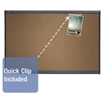 Prestige Colored Cork Bulletin Board, 48" x 36", Brown Surface, Graphite Gray Fiberboard/Plastic Frame