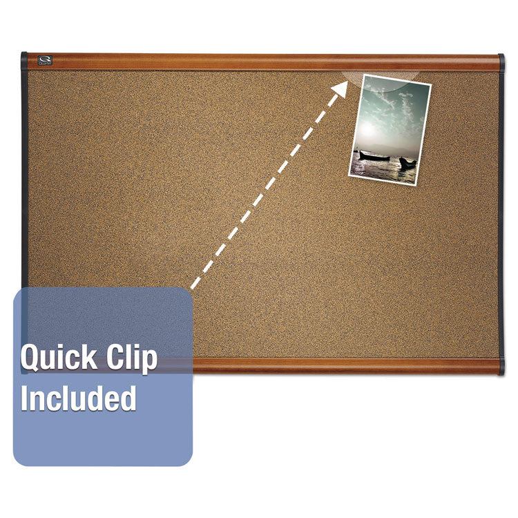 Prestige Colored Cork Bulletin Board, 36" x 24", Brown Surface, Light Cherry Finished Fiberboard/Plastic Frame