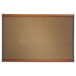 Prestige Colored Cork Bulletin Board, 36" x 24", Brown Surface, Light Cherry Finished Fiberboard/Plastic Frame