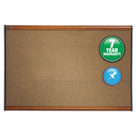 Prestige Colored Cork Bulletin Board, 36" x 24", Brown Surface, Light Cherry Finished Fiberboard/Plastic Frame