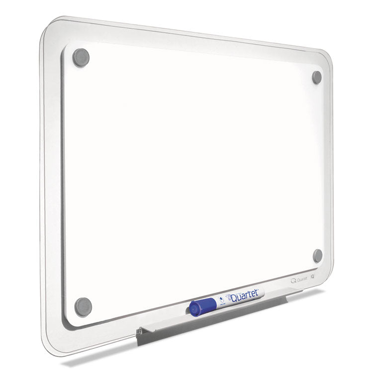 iQ Total Erase Translucent-Edge Board, 11" x 7", White Surface, Clear Plastic Frame