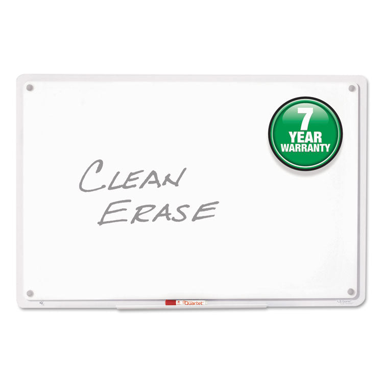 iQ Total Erase Translucent-Edge Board, 36" x 23", White Surface, Clear Plastic Frame