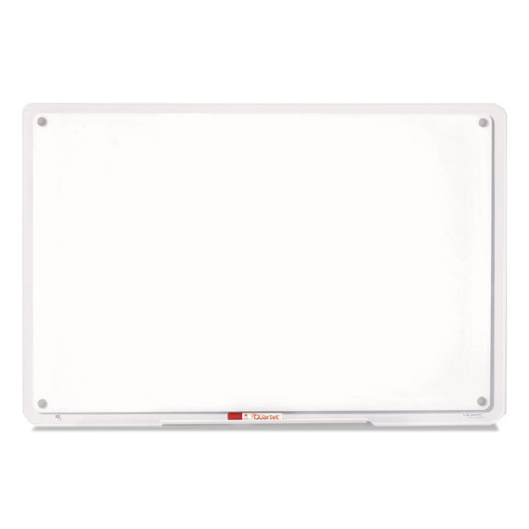 iQ Total Erase Translucent-Edge Board, 49" x 32", White Surface, Clear Plastic Frame