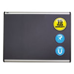 Prestige Plus Magnetic Fabric Bulletin Boards, 72" x 48", Gray Surface, Satin Aluminum Frame