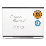Prestige 2 Magnetic Total Erase Whiteboard, 96" x 48", White Surface, Black Aluminum/Plastic Frame