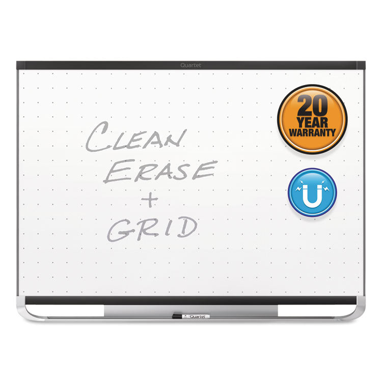Prestige 2 Magnetic Total Erase Whiteboard, 96" x 48", White Surface, Black Aluminum/Plastic Frame
