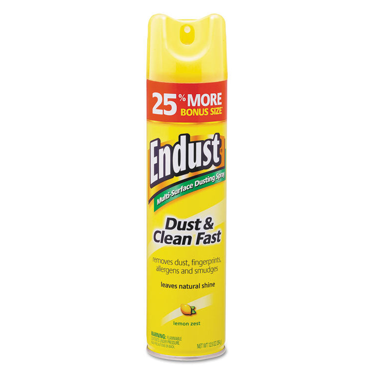 Endust Multi-Surface Dusting And Cleaning Spray, Lemon Zest, 12.5 Oz Aerosol Spray