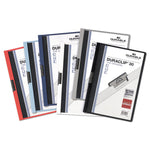DuraClip Report Cover, Clip Fastener, 8.5 x 11, Holds 30 Sheets, Clear/Black, 25/Box
