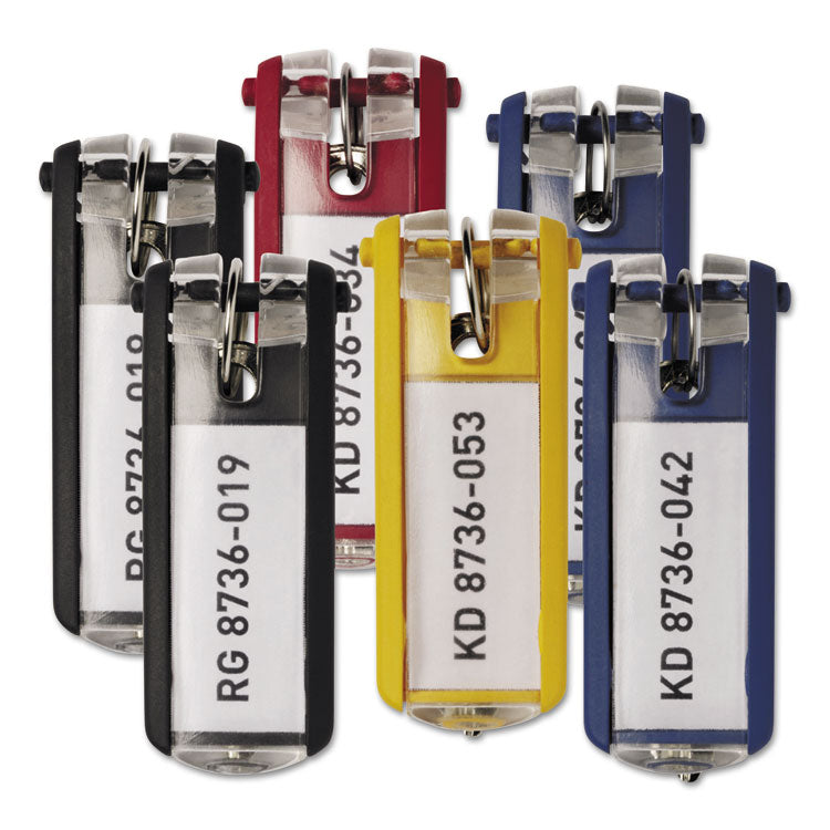 Key Tags for Locking Key Cabinets, Plastic, 1.13 x 2.75, Assorted, 24/Pack