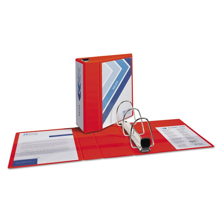Heavy-Duty View Binder With Durahinge And Locking One Touch Ezd Rings, 3 Rings, 5" Capacity, 11 X 8.5, Red