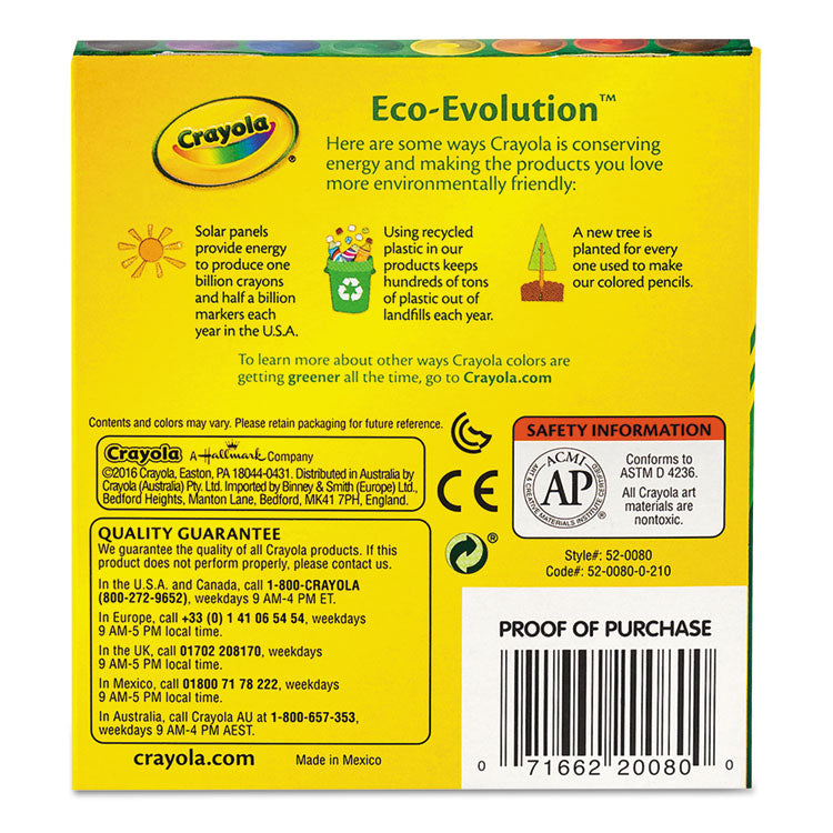 Large Crayons, Tuck Box, 8 Colors/box