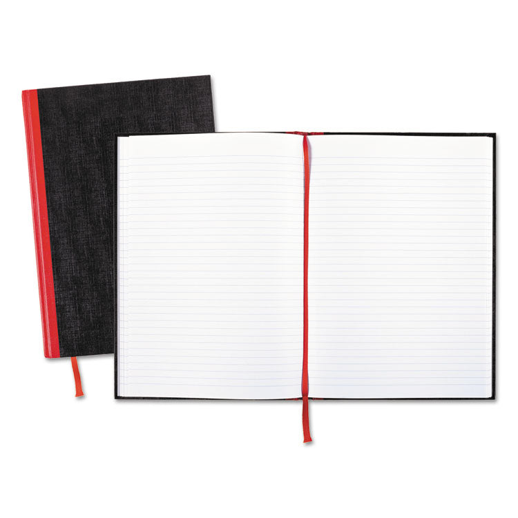 Hardcover Casebound Notebooks, SCRIBZEE Compatible, 1-Subject, Wide/Legal Rule, Black/Red Cover, (96) 11.75 x 8.25 Sheets