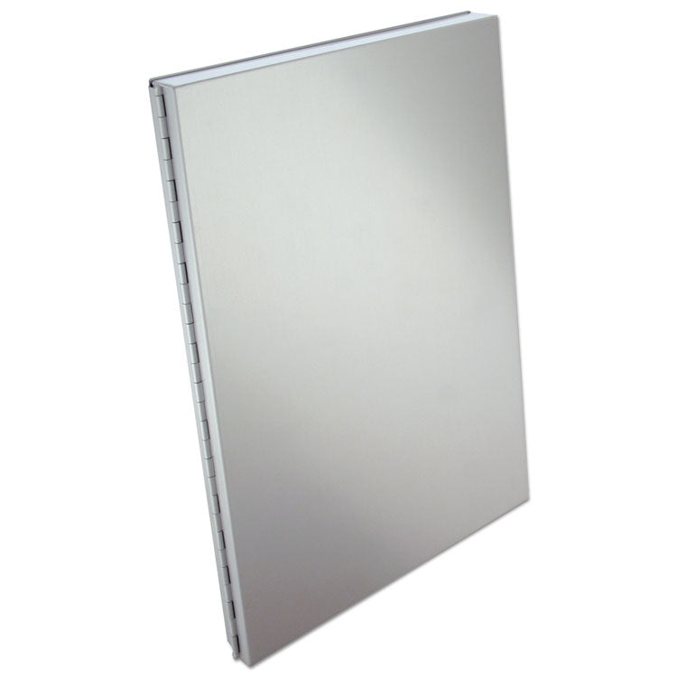 Snapak Aluminum Side-Open Forms Folder, 0.5" Clip Capacity, Holds 8.5 X 14 Sheets, Silver