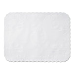 Anniversary Embossed Scalloped Edge Tray Mat, 14 X 19, White, 1,000/carton