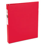Economy Non-View Binder With Round Rings, 3 Rings, 1" Capacity, 11 X 8.5, Red, (3310)