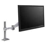 Desk-Mounted Flat Panel Monitor Arm, For 22" Monitors, 360 Deg Rotation, 180 Deg Tilt, 360 Deg Pan, Silver, Supports 40 Lb