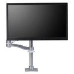 Desk-Mounted Flat Panel Monitor Arm, For 22" Monitors, 360 Deg Rotation, 180 Deg Tilt, 360 Deg Pan, Silver, Supports 40 Lb