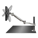 Desk-Mounted Flat Panel Monitor Arm, For 22" Monitors, 360 Deg Rotation, 180 Deg Tilt, 360 Deg Pan, Silver, Supports 40 Lb