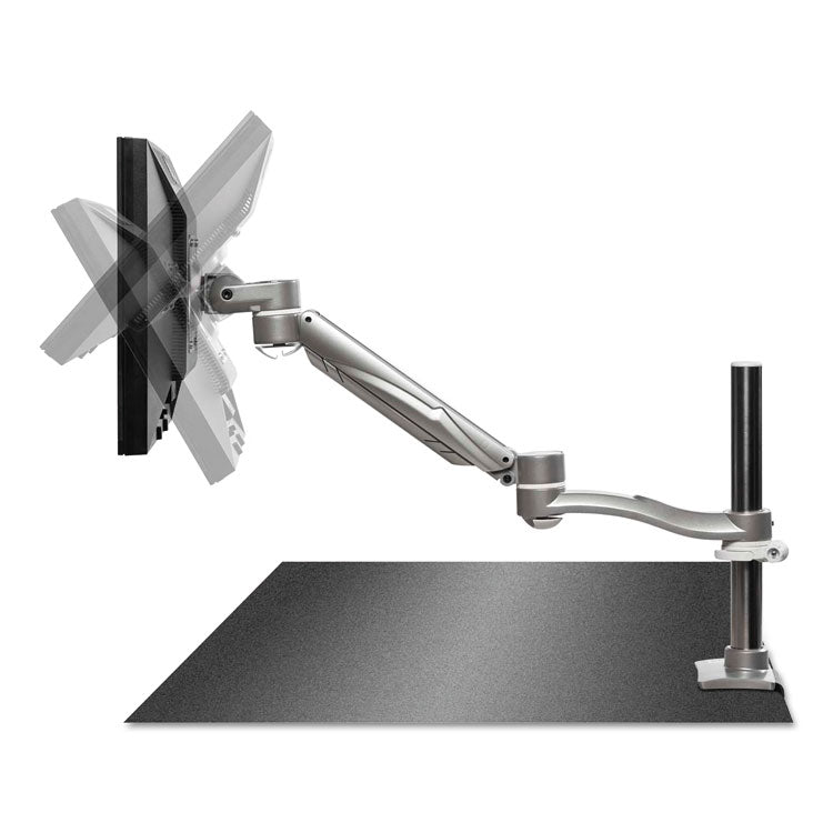 Desk-Mounted Flat Panel Monitor Arm, For 22" Monitors, 360 Deg Rotation, 180 Deg Tilt, 360 Deg Pan, Silver, Supports 40 Lb