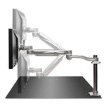 Desk-Mounted Flat Panel Monitor Arm, For 22" Monitors, 360 Deg Rotation, 180 Deg Tilt, 360 Deg Pan, Silver, Supports 40 Lb