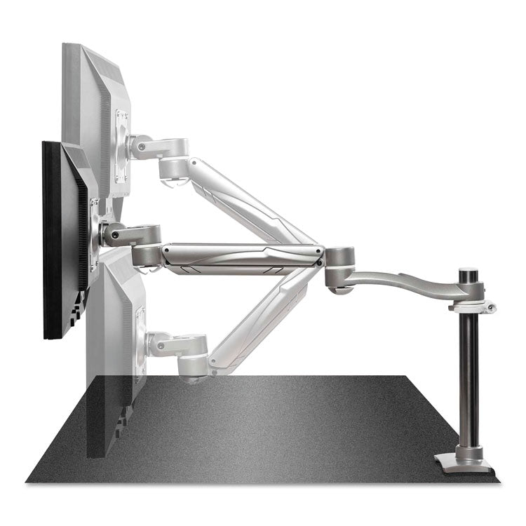 Desk-Mounted Flat Panel Monitor Arm, For 22" Monitors, 360 Deg Rotation, 180 Deg Tilt, 360 Deg Pan, Silver, Supports 40 Lb