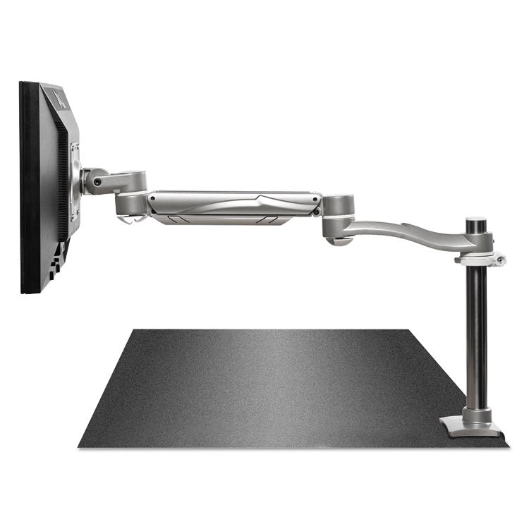 Desk-Mounted Flat Panel Monitor Arm, For 22" Monitors, 360 Deg Rotation, 180 Deg Tilt, 360 Deg Pan, Silver, Supports 40 Lb