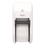 Compact Vertical 2-Roll Coreless Tissue Dispenser, 14.06 X 6.69 X 8.19, White