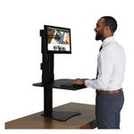 High Rise Standing Desk Workstation, 28" X 23" X 10.5" To 15.5", Black