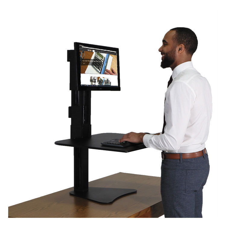 High Rise Standing Desk Workstation, 28" X 23" X 10.5" To 15.5", Black