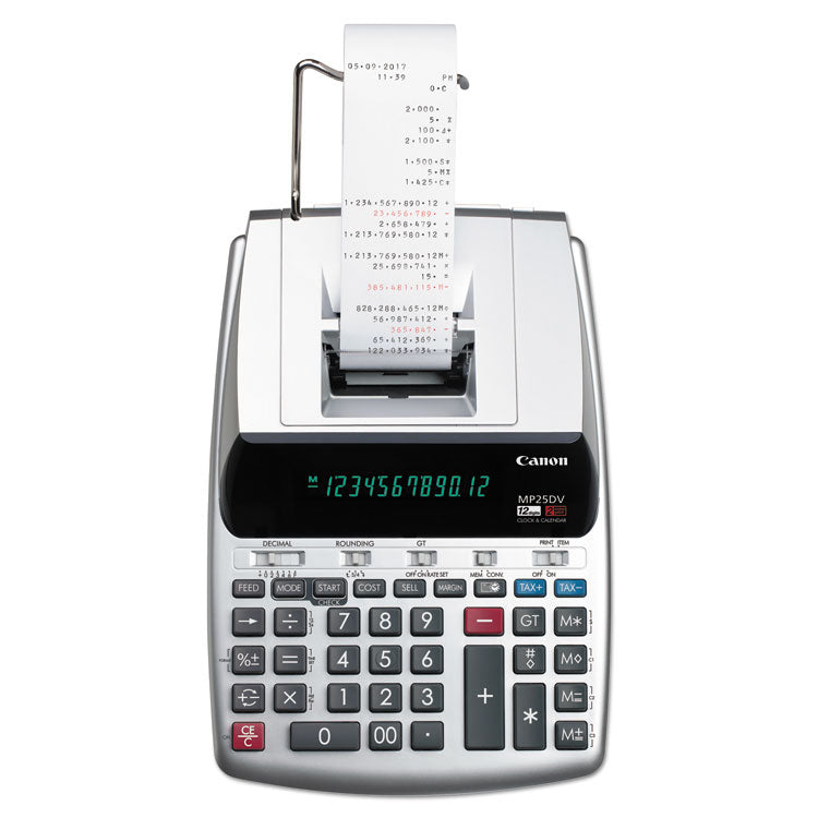 Mp25dv 12-Digit Ribbon Printing Calculator, Black/red Print, 4.3 Lines/sec