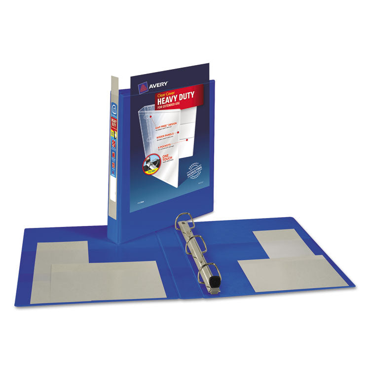 Heavy-Duty View Binder With Durahinge And One Touch Ezd Rings, 3 Rings, 1" Capacity, 11 X 8.5, Pacific Blue