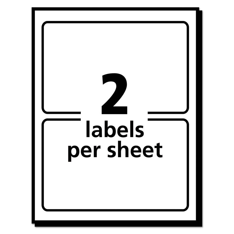 Vibrant Laser Color-Print Labels w/ Sure Feed, 4.75 x 7.75, White, 50/Pack