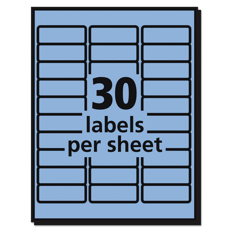 High-Visibility Permanent Laser ID Labels, 1 x 2.63, Pastel Blue, 750/Pack