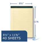 Recycled Legal Pad, Wide/legal Rule, 40 Canary-Yellow 8.5 X 11 Sheets, Dozen