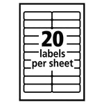 Removable Multi-Use Labels, Inkjet/laser Printers, 0.5 X 1.75, White, 20/sheet, 42 Sheets/pack, (5422)