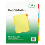 Plastic Insertable Dividers, 8-Tab, 11 x 8.5, Assorted Tabs, 1 Set
