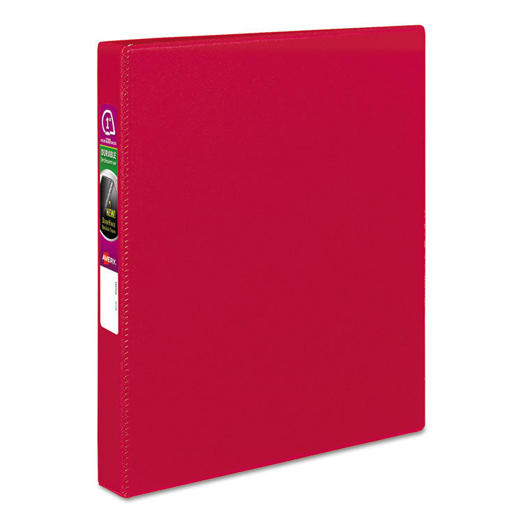Durable Non-View Binder With Durahinge And Slant Rings, 3 Rings, 1" Capacity, 11 X 8.5, Red