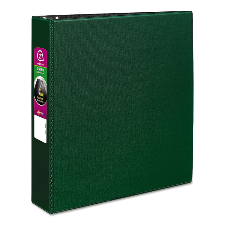 Durable Non-View Binder With Durahinge And Slant Rings, 3 Rings, 2" Capacity, 11 X 8.5, Green
