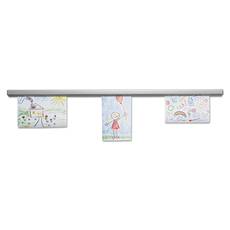 Grip-A-Strip Display Rails, 1.5" x 12", Satin Aluminum