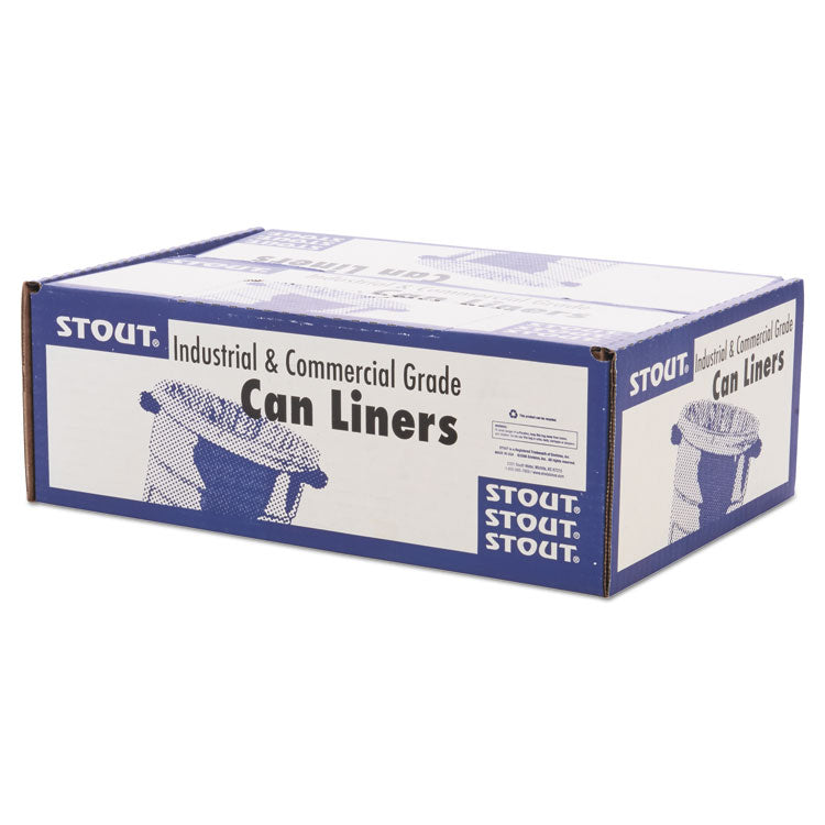 Total Recycled Content Plastic Trash Bags, 60 gal, 1.5 mil, 36" x 58", Black/Brown, 100/Carton