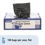 Total Recycled Content Plastic Trash Bags, 60 gal, 1.5 mil, 36" x 58", Black/Brown, 100/Carton